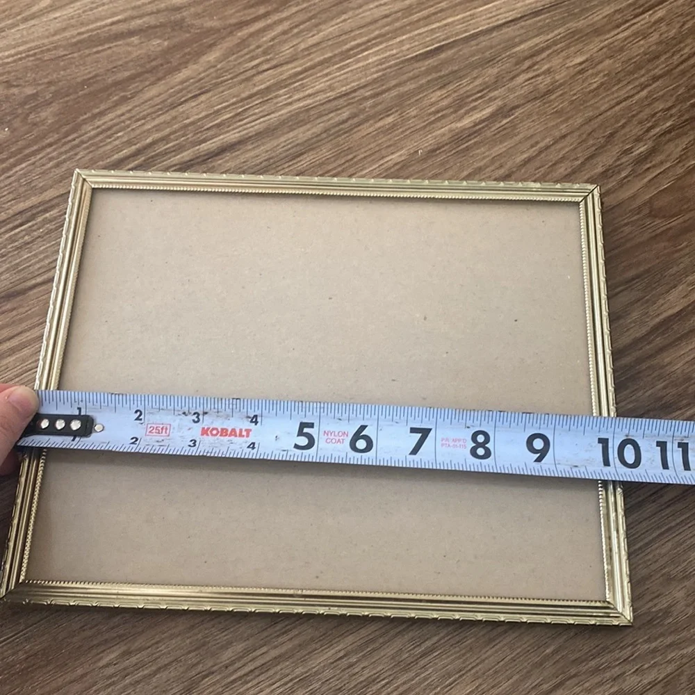 vintage gold-tone metal photo frame with a velvet back easel frame Art deco 8x10